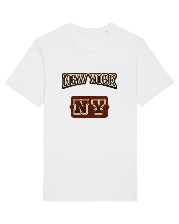 Retro Vintage New York College Jersey White