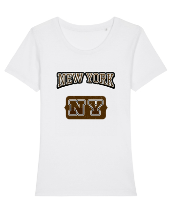 Retro Vintage New York College Jersey White