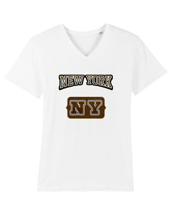 Retro Vintage New York College Jersey White