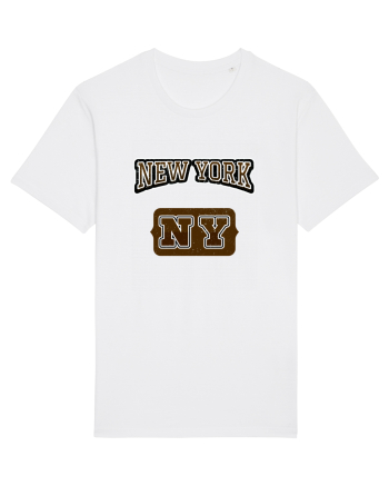 Retro Vintage New York College Jersey White
