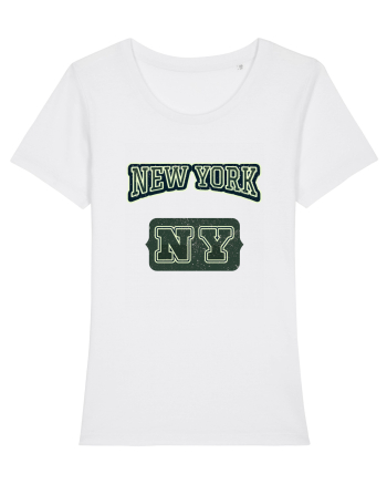 Retro Vintage New York College Jersey White