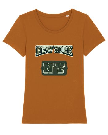 Retro Vintage New York College Jersey Roasted Orange