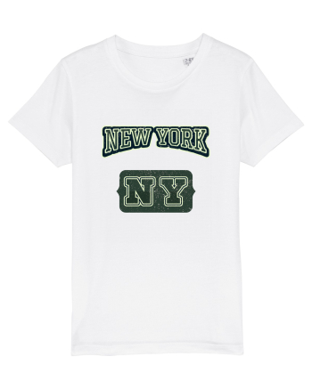 Retro Vintage New York College Jersey White