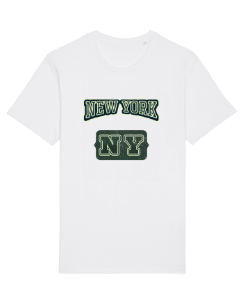 Retro Vintage New York College Jersey White