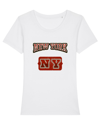 Retro Vintage New York College Jersey White