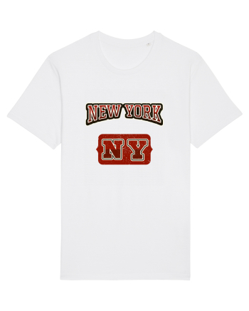 Retro Vintage New York College Jersey White