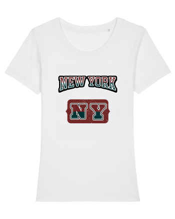 Retro Vintage New York College Jersey White