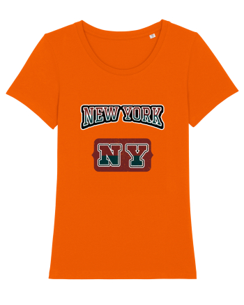 Retro Vintage New York College Jersey Bright Orange