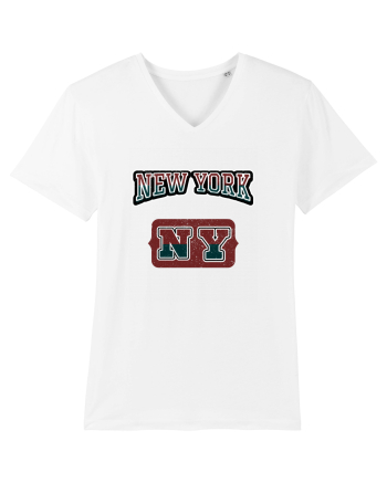 Retro Vintage New York College Jersey White