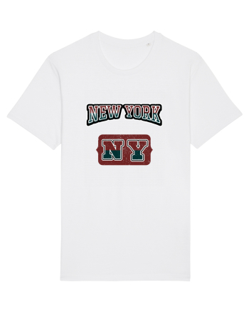 Retro Vintage New York College Jersey White