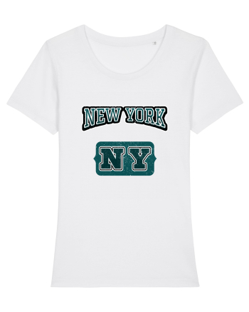 Retro Vintage New York College Jersey White