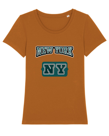 Retro Vintage New York College Jersey Roasted Orange
