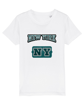 Retro Vintage New York College Jersey White