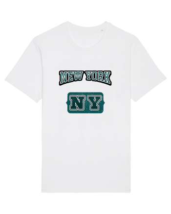 Retro Vintage New York College Jersey White