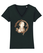 Coffee first, drama later 2 Tricou mânecă scurtă guler V Damă Evoker