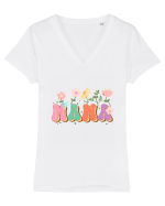 MAMA Retro Wild Flower Tricou mânecă scurtă guler V Damă Evoker