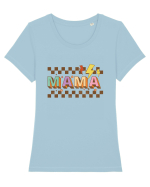 MAMA Retro Tricou mânecă scurtă guler larg fitted Damă Expresser