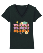 MAMA Peace Flower Tricou mânecă scurtă guler V Damă Evoker