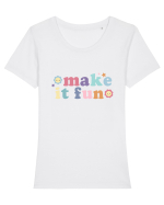 Make It Fun Tricou mânecă scurtă guler larg fitted Damă Expresser