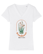 Kindness Matters  Tricou mânecă scurtă guler V Damă Evoker