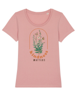 Kindness Matters  Tricou mânecă scurtă guler larg fitted Damă Expresser