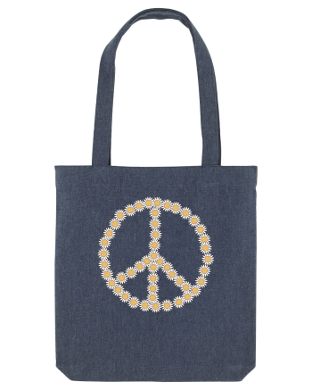 Peace Flowers Daisy Midnight Blue