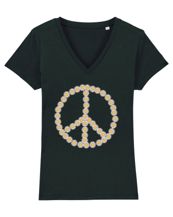 Peace Flowers Daisy Black