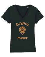 Crypto Miner Tricou mânecă scurtă guler V Damă Evoker
