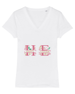 Happy Easter ! Tricou mânecă scurtă guler V Damă Evoker