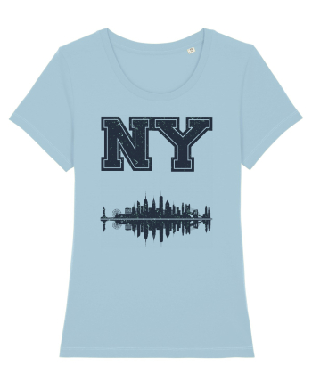 Retro Vintage New York College Jersey Sky Blue