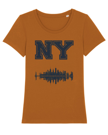 Retro Vintage New York College Jersey Roasted Orange