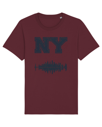 Retro Vintage New York College Jersey Burgundy