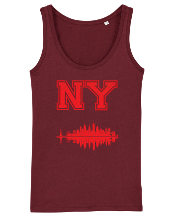 Retro Vintage New York College Jersey Burgundy