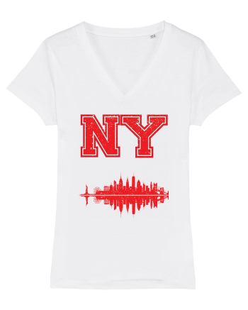 Retro Vintage New York College Jersey White