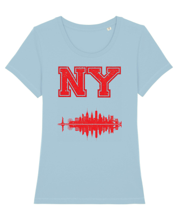 Retro Vintage New York College Jersey Sky Blue
