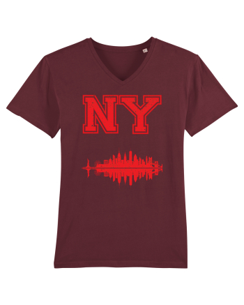 Retro Vintage New York College Jersey Burgundy