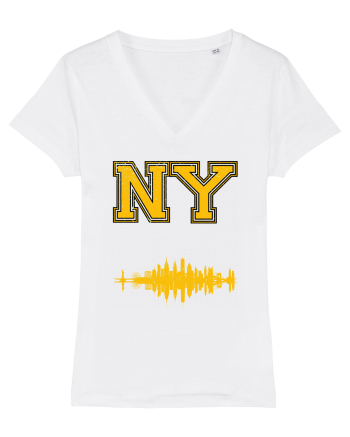 Retro Vintage New York College Jersey White