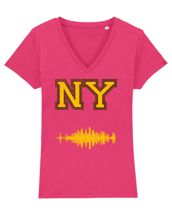 Retro Vintage New York College Jersey Raspberry