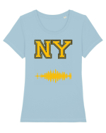 Retro Vintage New York College Jersey Tricou mânecă scurtă guler larg fitted Damă Expresser