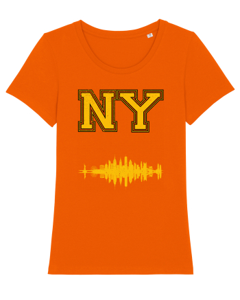 Retro Vintage New York College Jersey Bright Orange