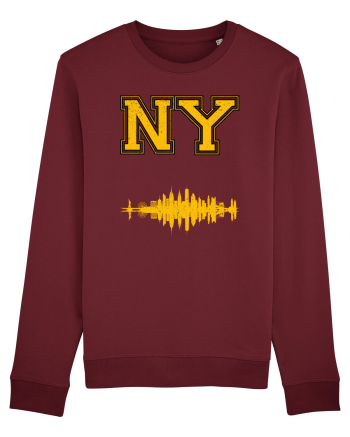 Retro Vintage New York College Jersey Burgundy