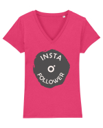 Insta Follower ! Tricou mânecă scurtă guler V Damă Evoker