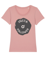 Insta Follower ! Tricou mânecă scurtă guler larg fitted Damă Expresser