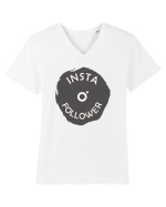 Insta Follower ! Tricou mânecă scurtă guler V Bărbat Presenter