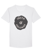 Insta Follower ! Tricou mânecă scurtă guler larg Bărbat Skater