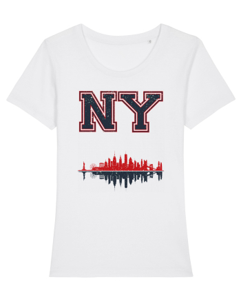 Retro Vintage New York College Jersey White