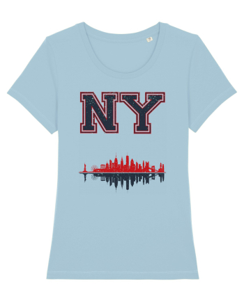 Retro Vintage New York College Jersey Sky Blue