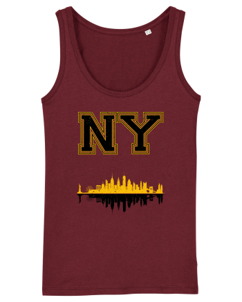 Retro Vintage New York College Jersey Burgundy