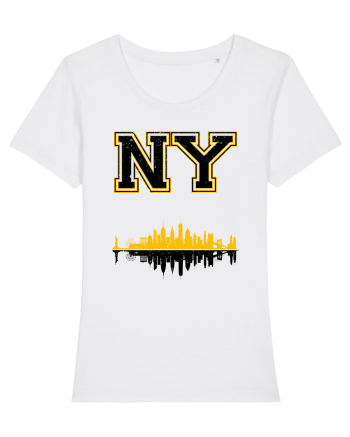 Retro Vintage New York College Jersey White