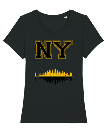 Retro Vintage New York College Jersey Black